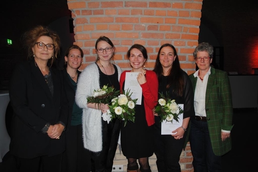 Prof.in Eva Labouvie, Michaela Frohberg, Silke Kassebaum, Romy Klimke, Julia Berretz, Ministerin Anne-Marie Keding (v.l.)