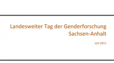 Landesweiter Tag der Genderforschung Sachsen-Anhalt