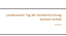 Landesweiter Tag der Genderforschung Sachsen-Anhalt